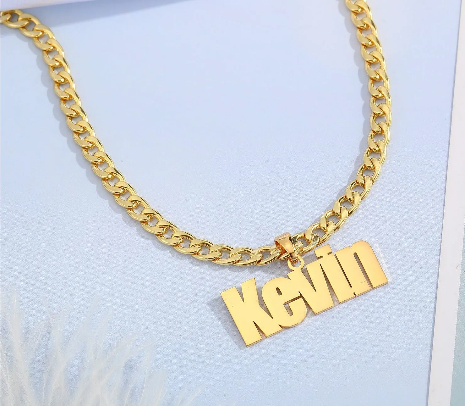 Removable Custom Name Cuban Chain Necklace