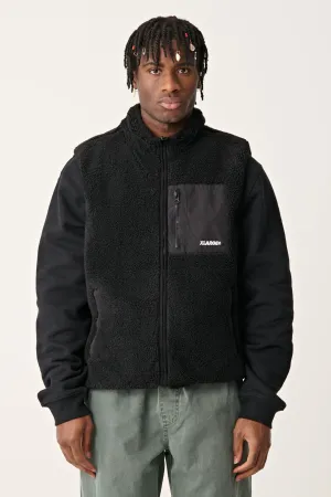 REVERSIBLE SHERPA VEST - BLACK