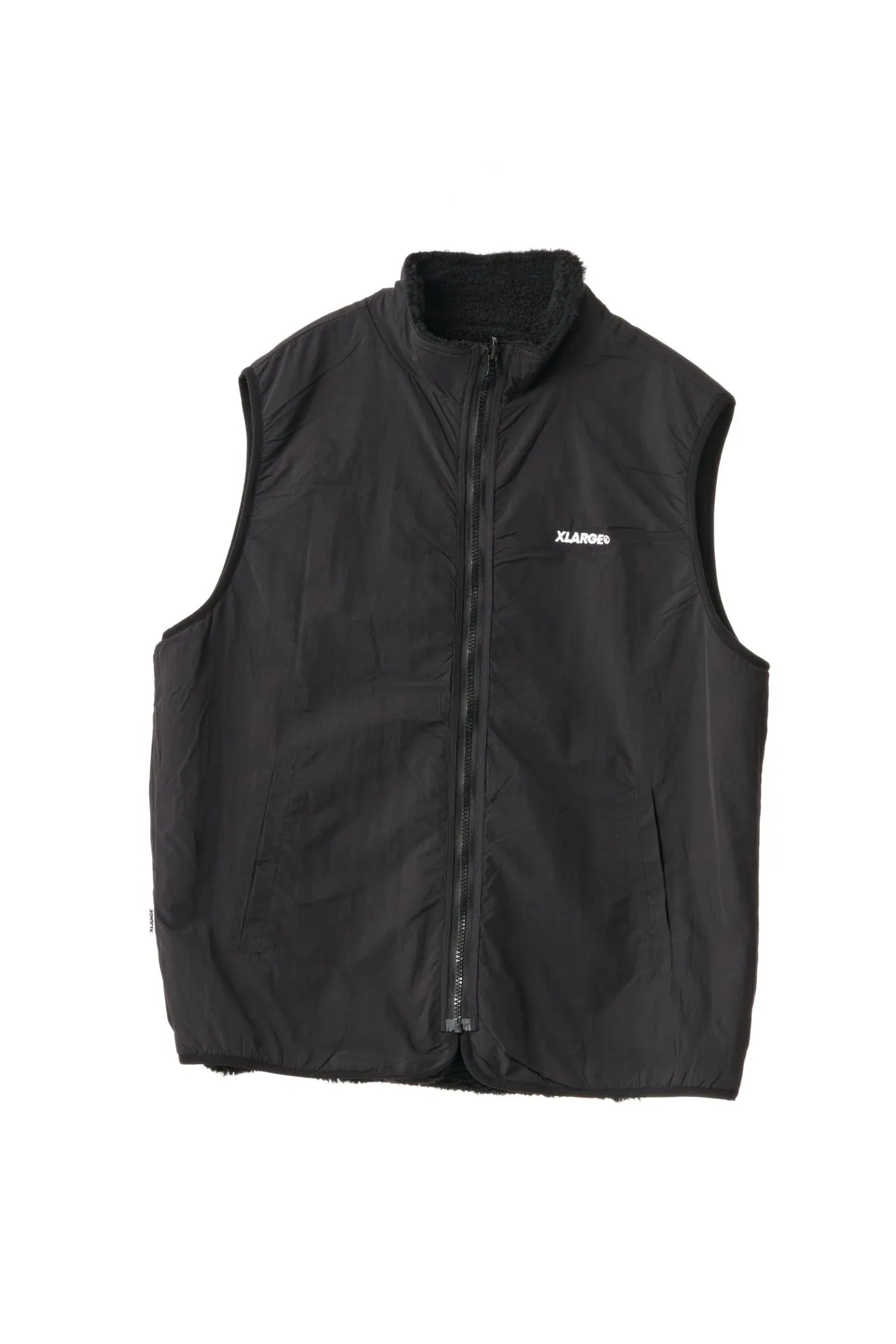REVERSIBLE SHERPA VEST - BLACK