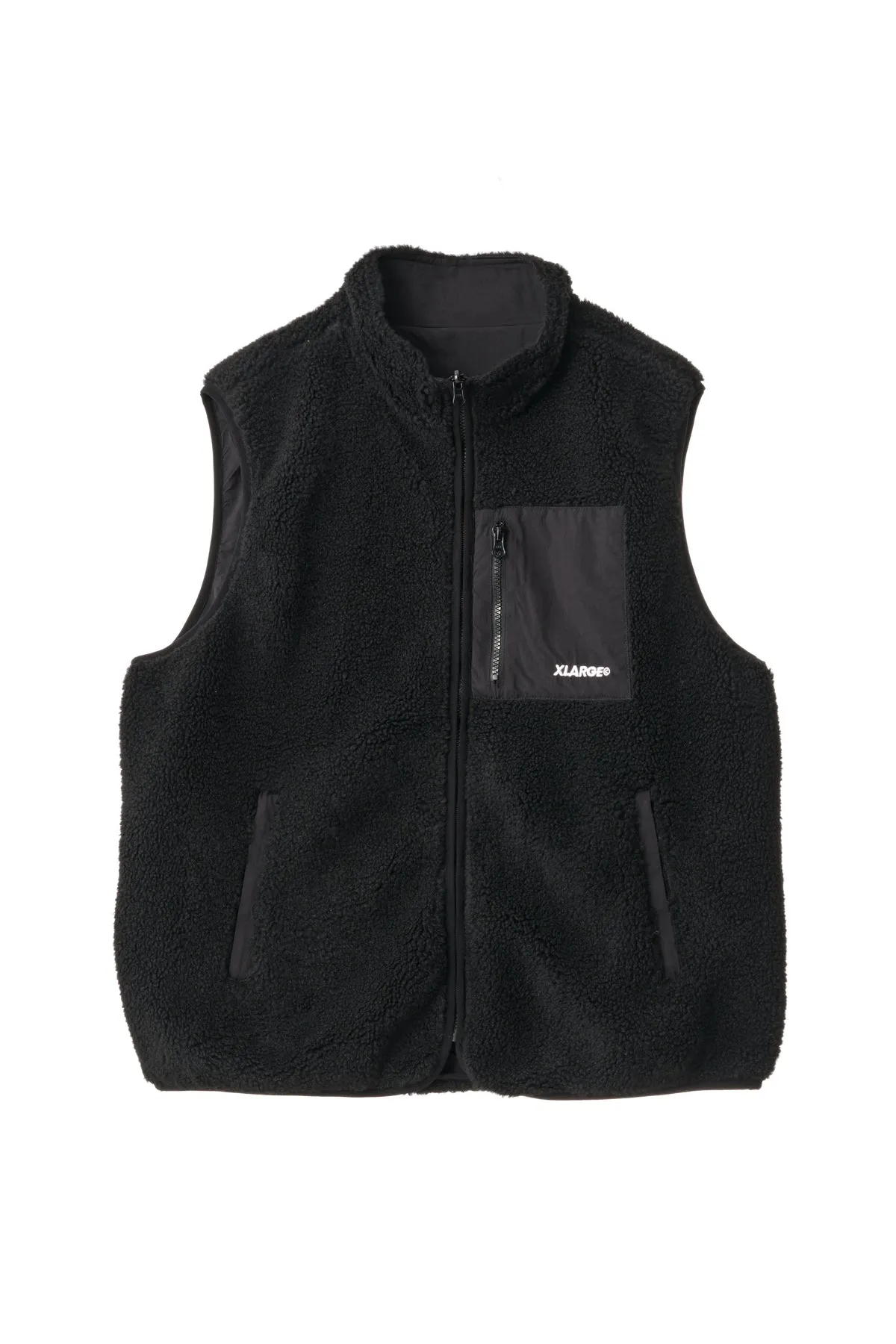 REVERSIBLE SHERPA VEST - BLACK