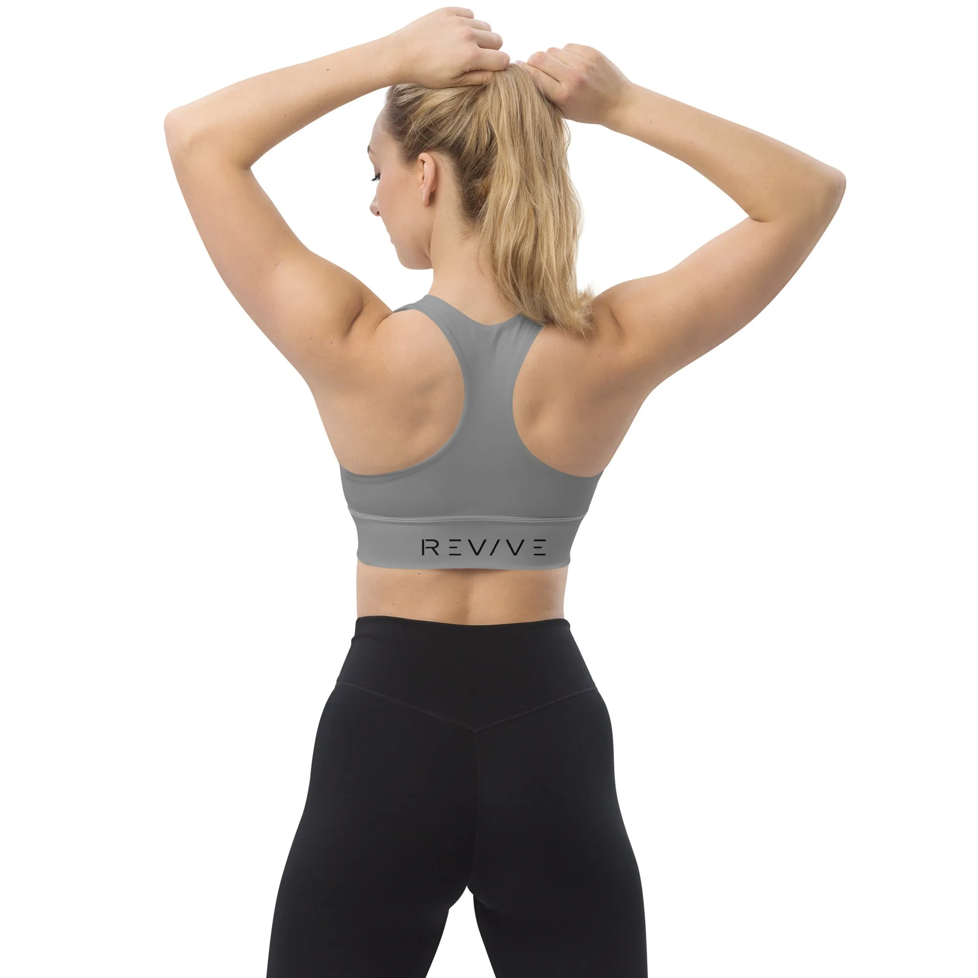 REV/VE ~ Women's Grey Longline Sports Bra