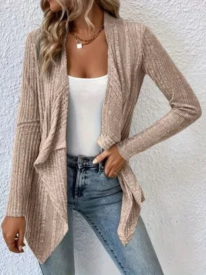 Ribbed Waterfall Cardigan