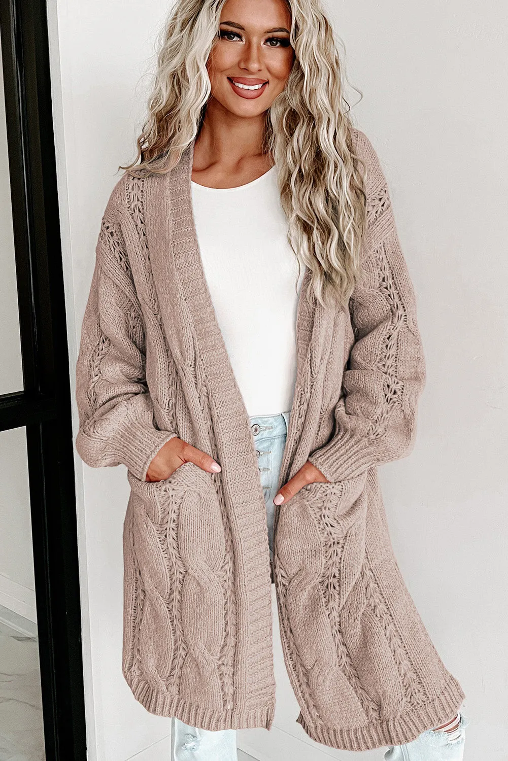 Rori Cable Knit Long Line Cardigan