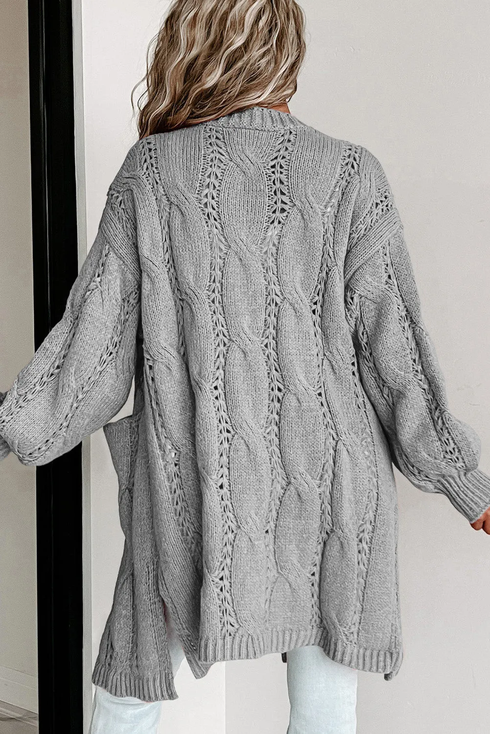 Rori Cable Knit Long Line Cardigan