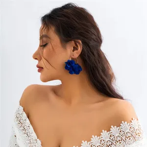 Rose Flower Pendant Hoop Earrings