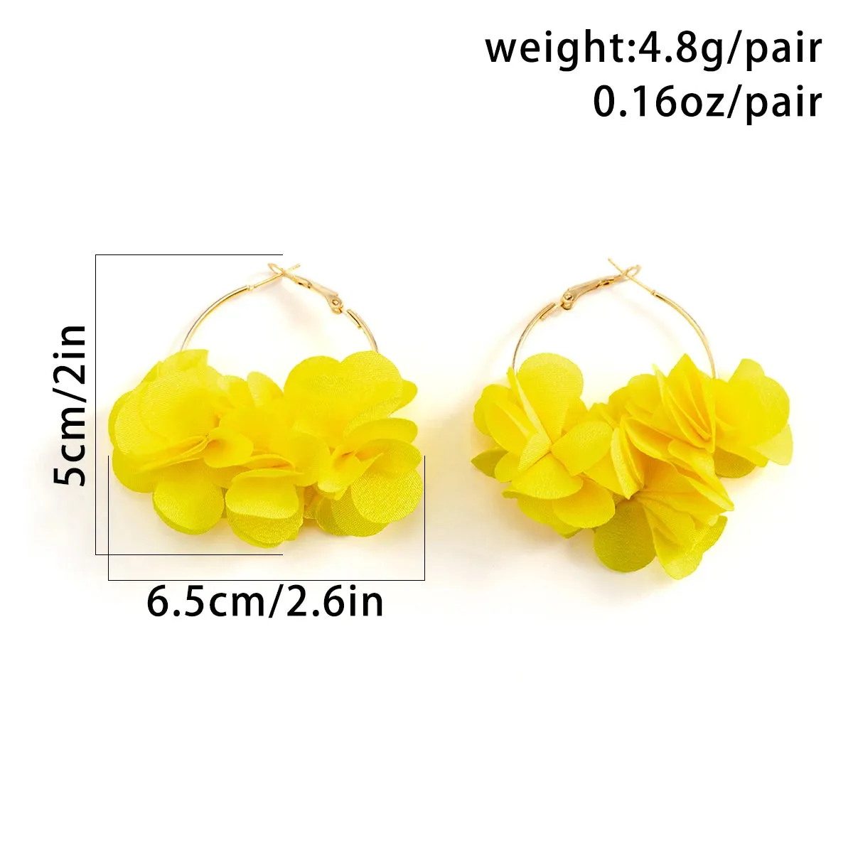 Rose Flower Pendant Hoop Earrings