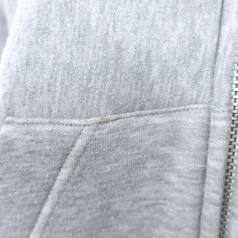 Sacai Ribbed Knit-Back Zip-Up Hoodie Sweatshirt Heather Gray Size 2