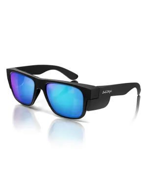 SafeStyle Fusions Matte Black Frame Mirror Blue Polarised Lens
