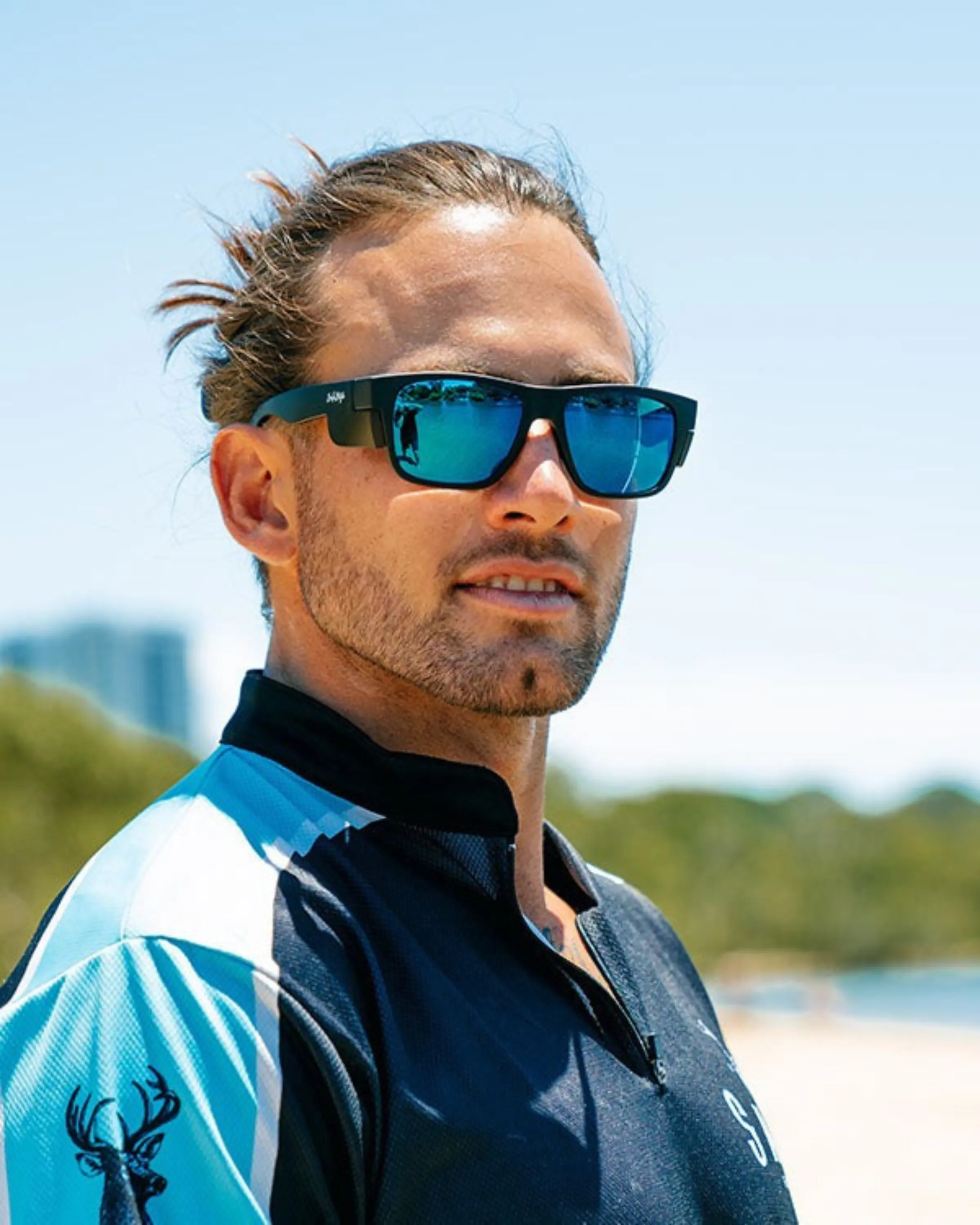 SafeStyle Fusions Matte Black Frame Mirror Blue Polarised Lens