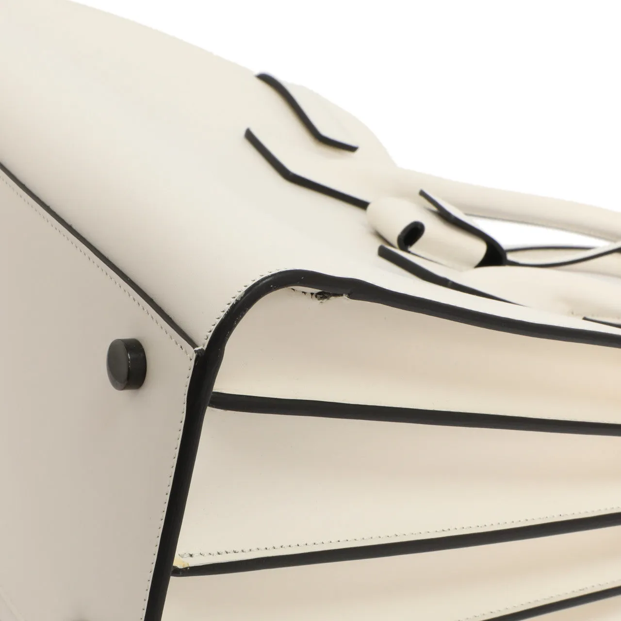 Saint Laurent White Calfskin Small Sac De  Jour