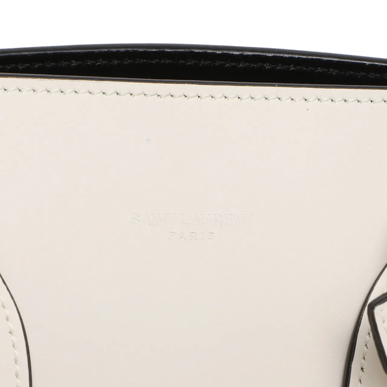 Saint Laurent White Calfskin Small Sac De  Jour