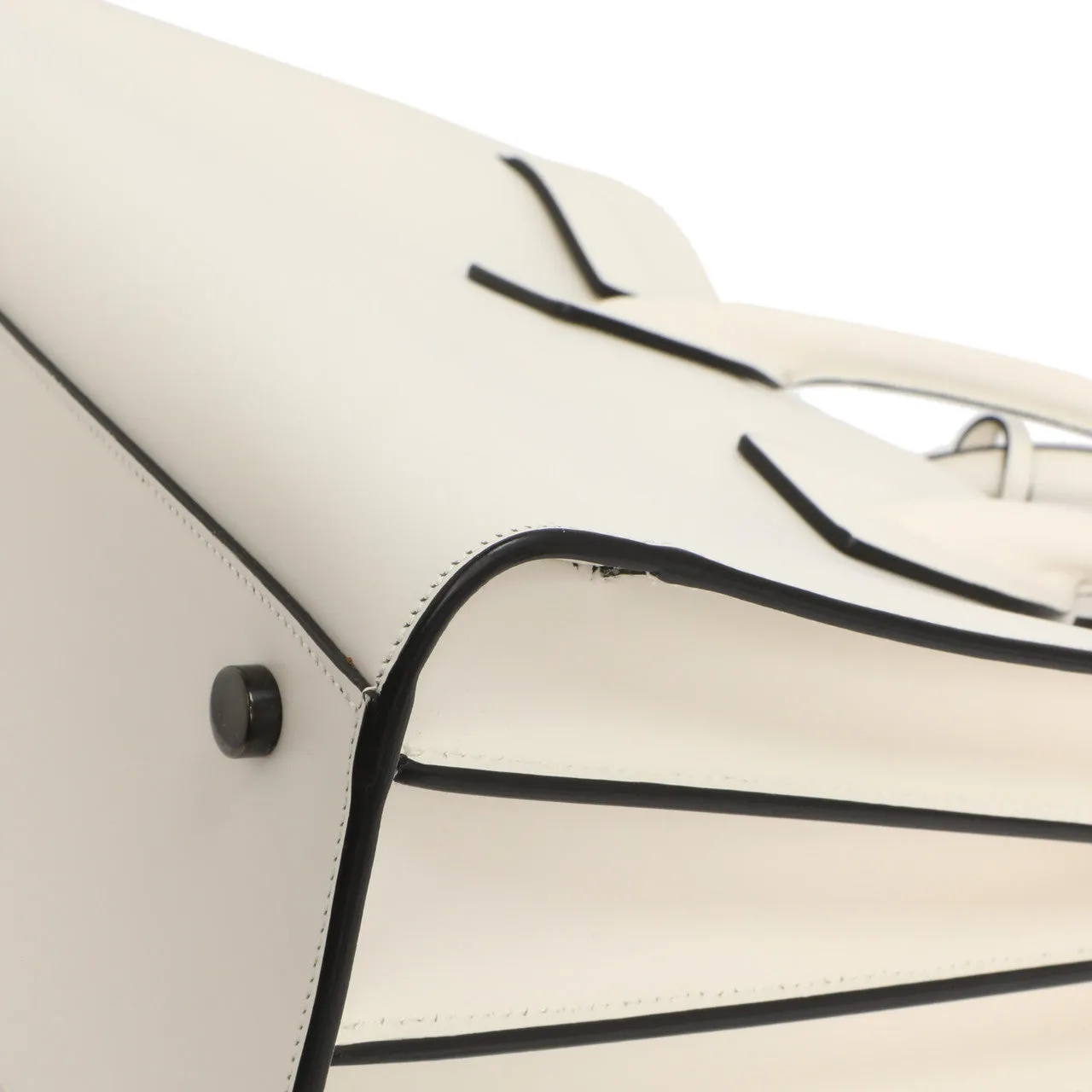 Saint Laurent White Calfskin Small Sac De  Jour