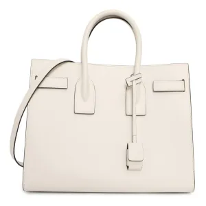 Saint Laurent White Calfskin Small Sac De  Jour