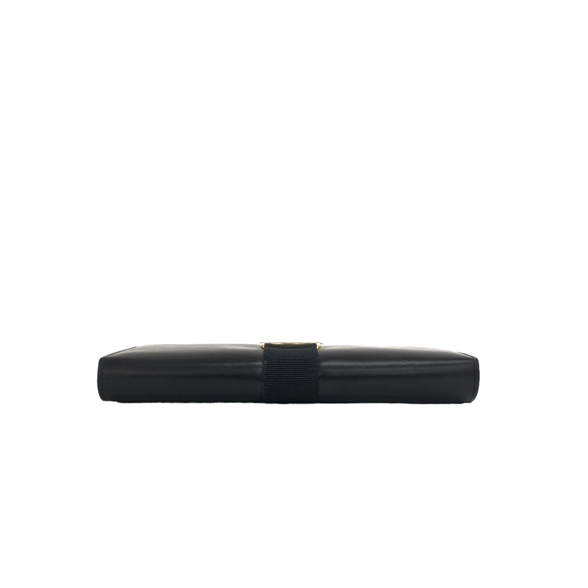 Salvatore Ferragamo Vala Leather Long Wallet Black Vintage gvd2y7
