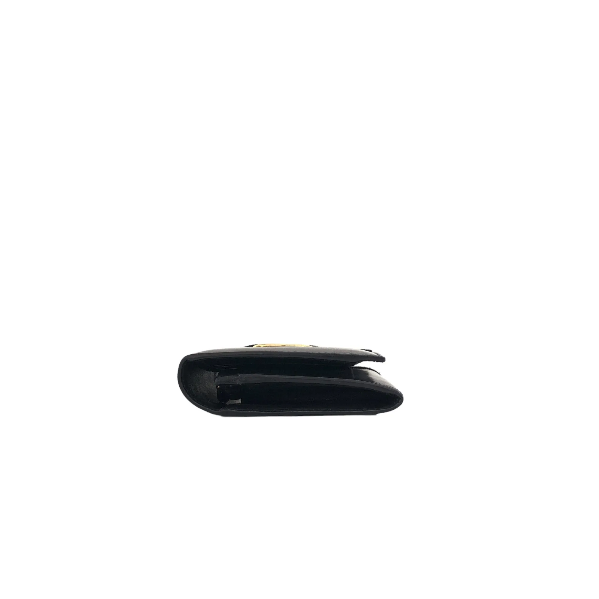 Salvatore Ferragamo Vala Leather Long Wallet Black Vintage gvd2y7