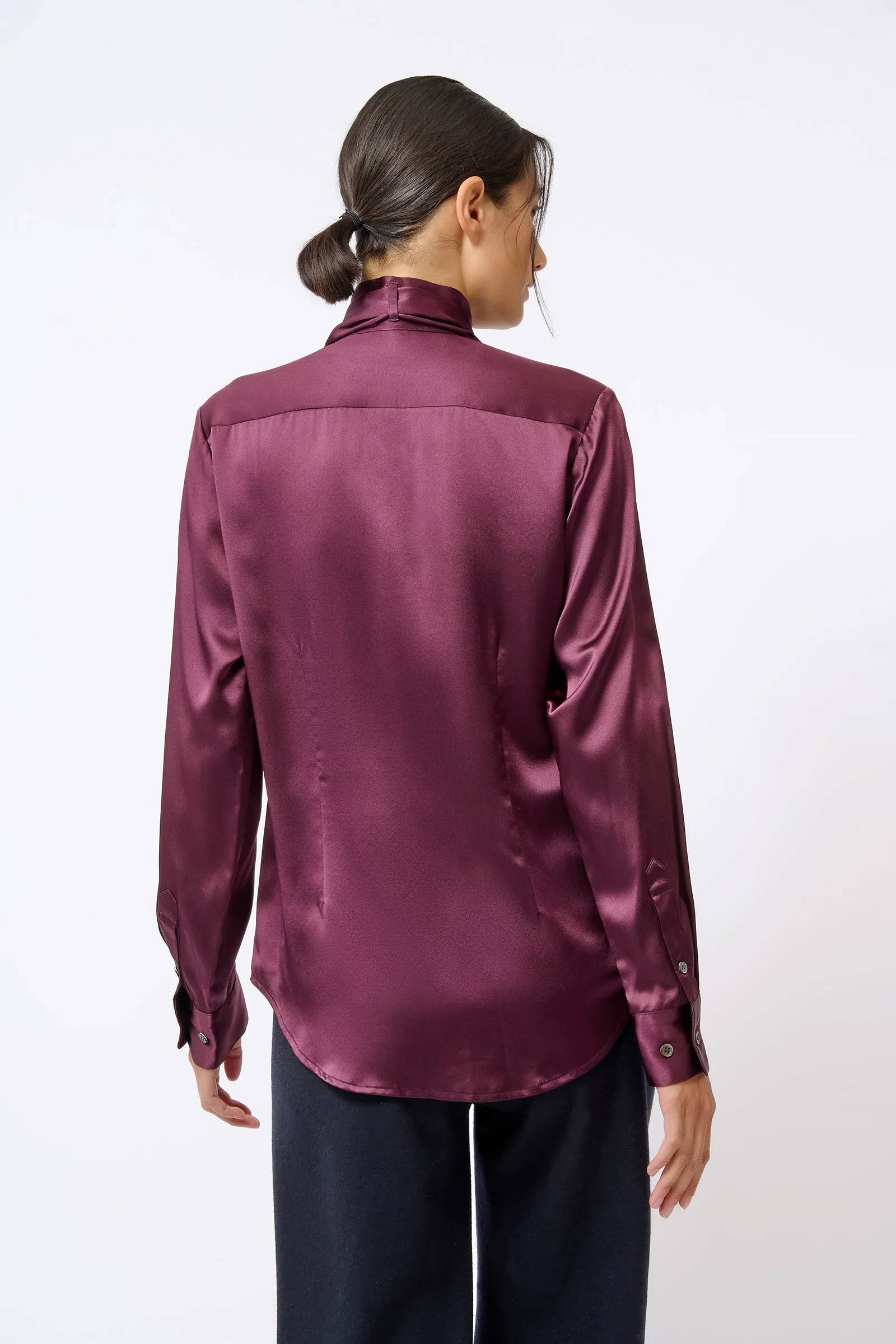 Scarf Tie Blouse - Bordeaux