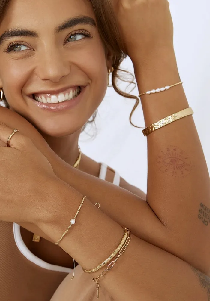 Seline Gold and Pearl Bracelet