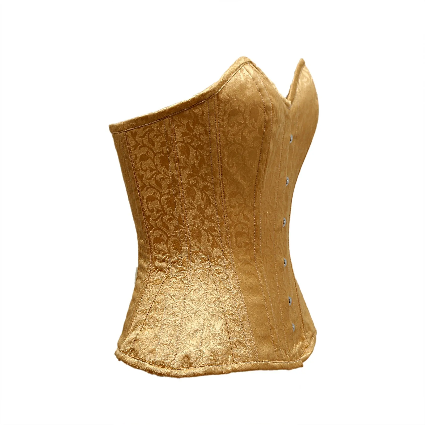 Shelby Golden Satin Brocade Overbust Corset
