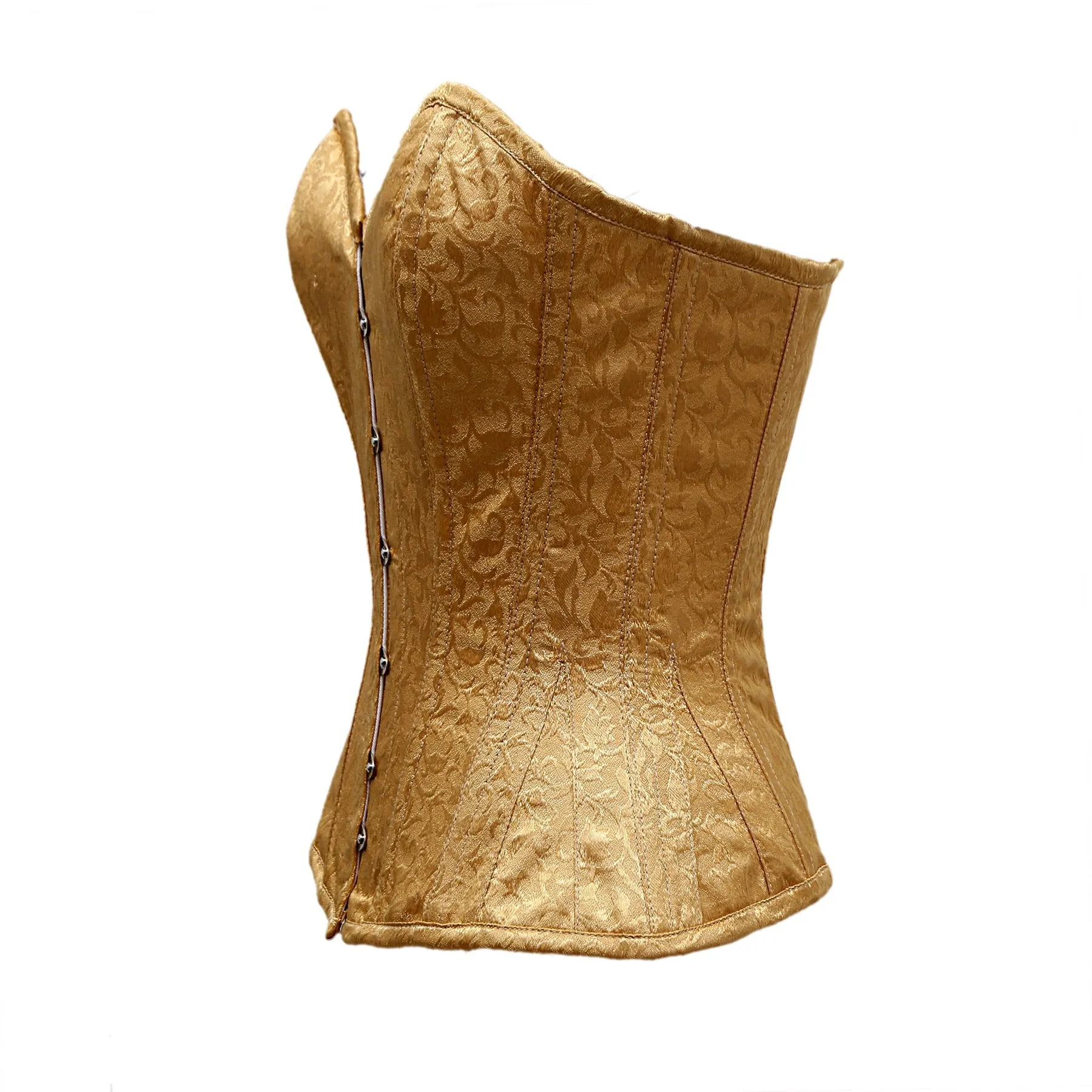 Shelby Golden Satin Brocade Overbust Corset