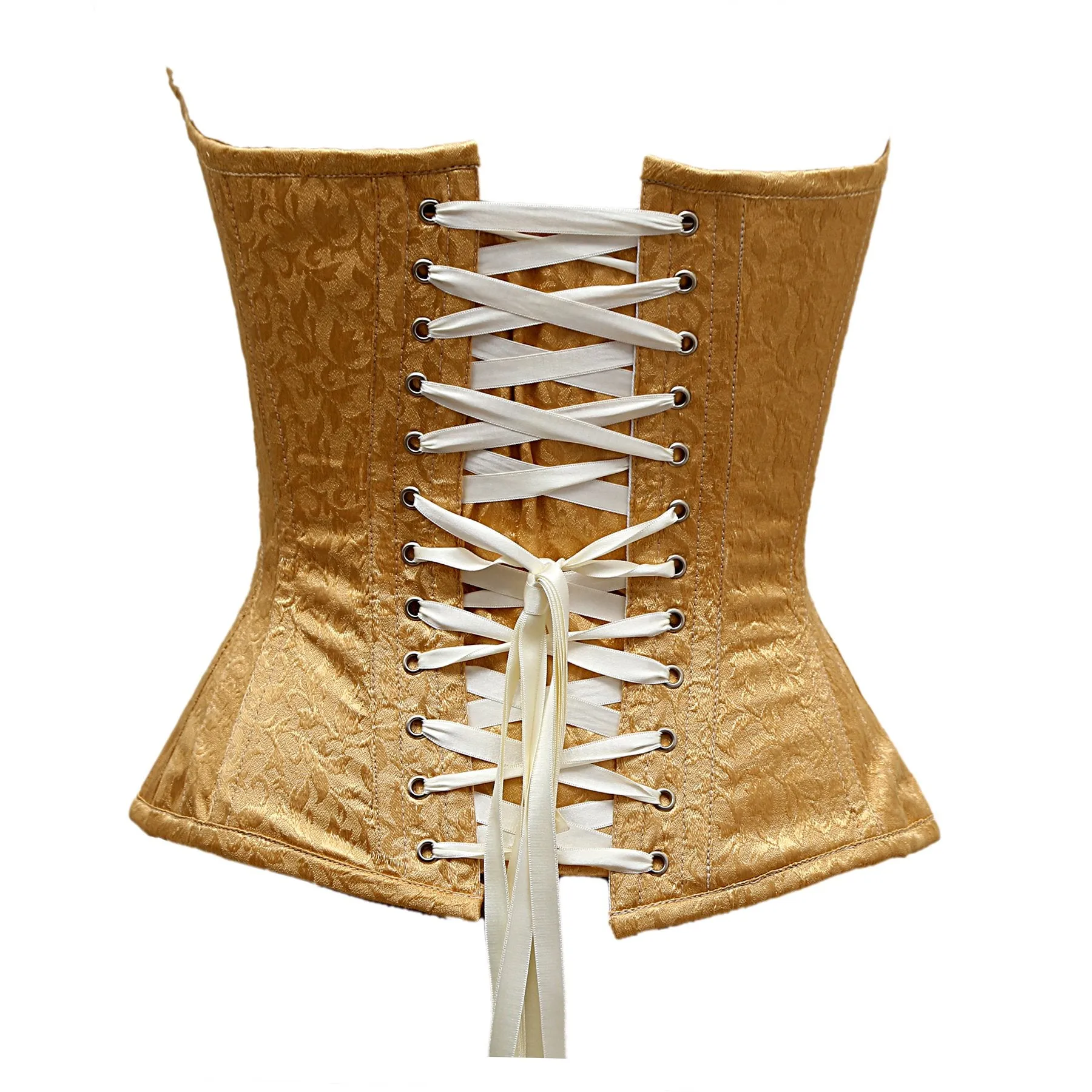 Shelby Golden Satin Brocade Overbust Corset
