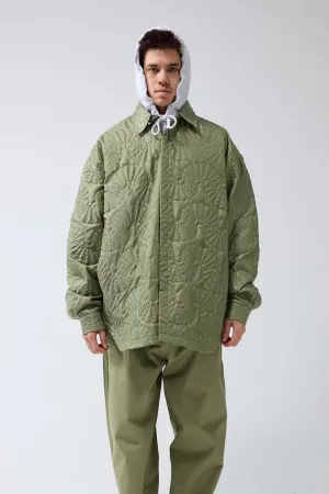 SHELL QUILTED OVERSHIRT - GREEN