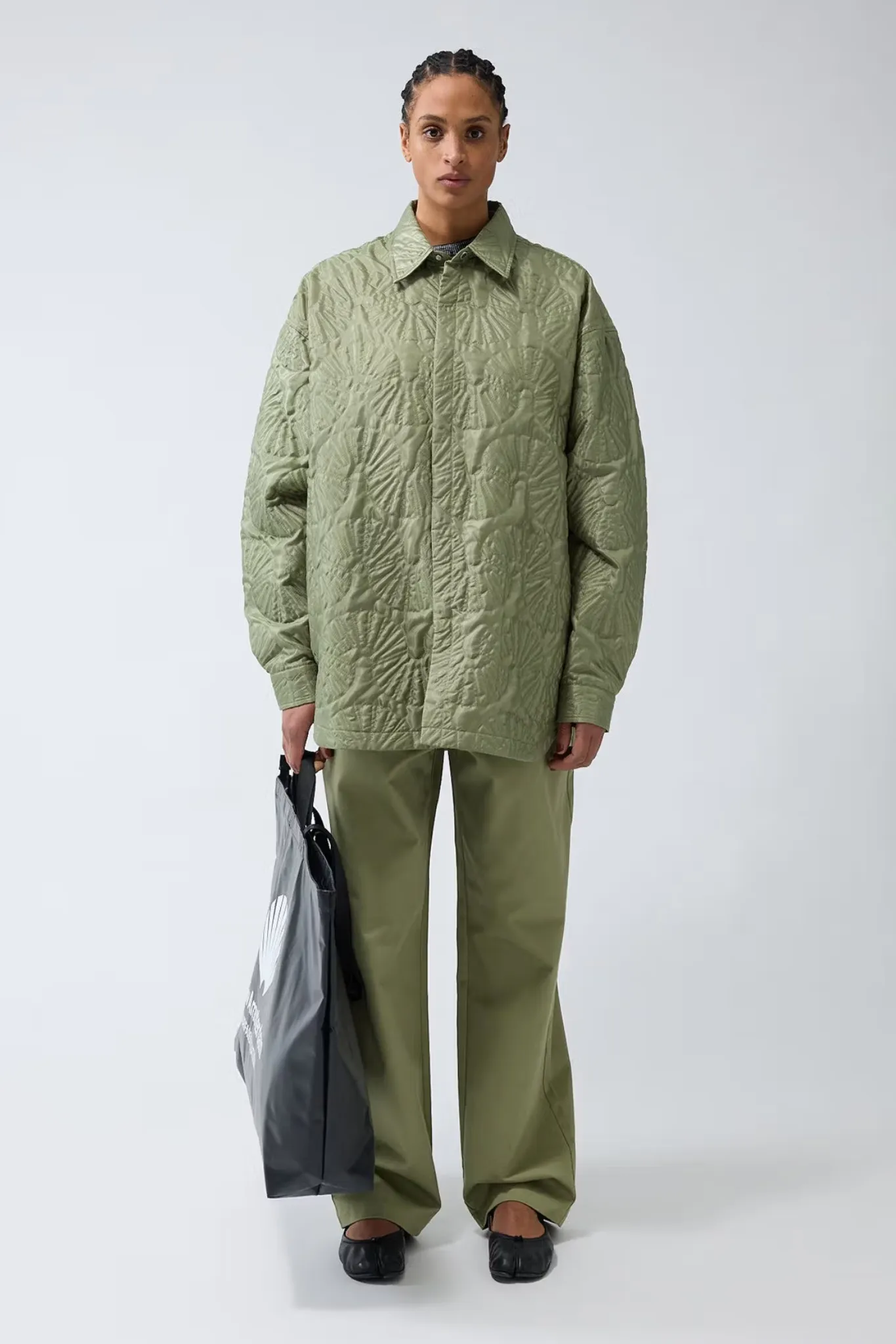 SHELL QUILTED OVERSHIRT - GREEN