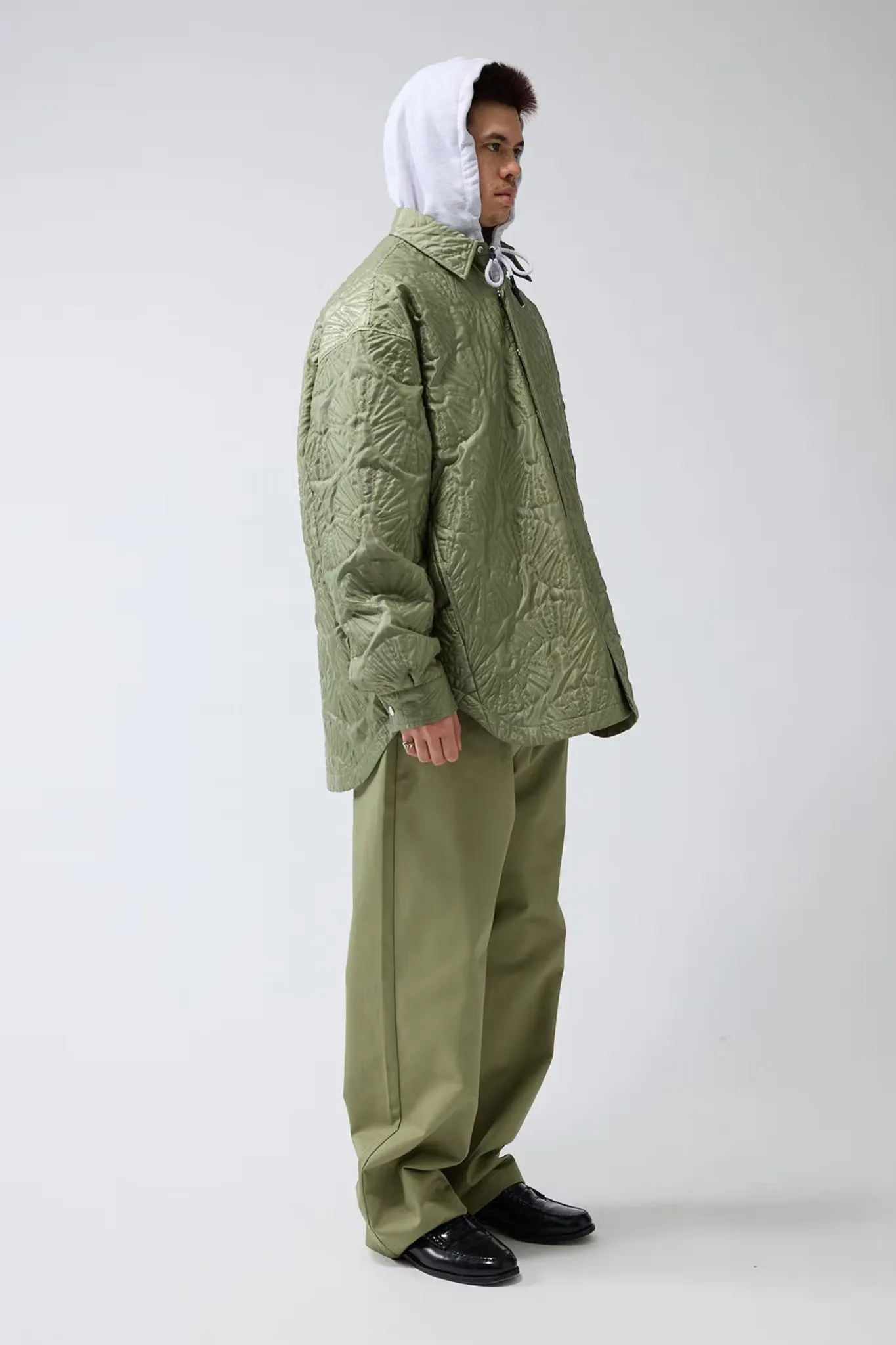 SHELL QUILTED OVERSHIRT - GREEN