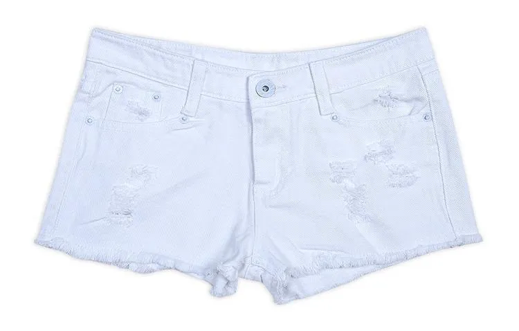 Shredded Denim Shorts