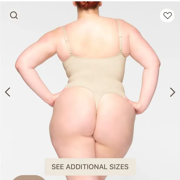 SKIMS Seamless Thong Sculpt Bodysuit in a light nude color Sz 2X-3X