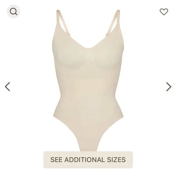SKIMS Seamless Thong Sculpt Bodysuit in a light nude color Sz 2X-3X