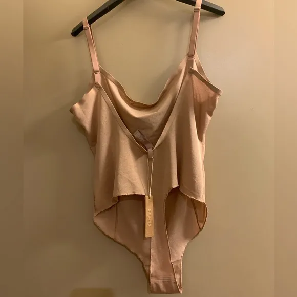 Skims Sheer Sculpt Thong Bodysuit Size XL Shapewear Sienna Light Brown Mesh NWT