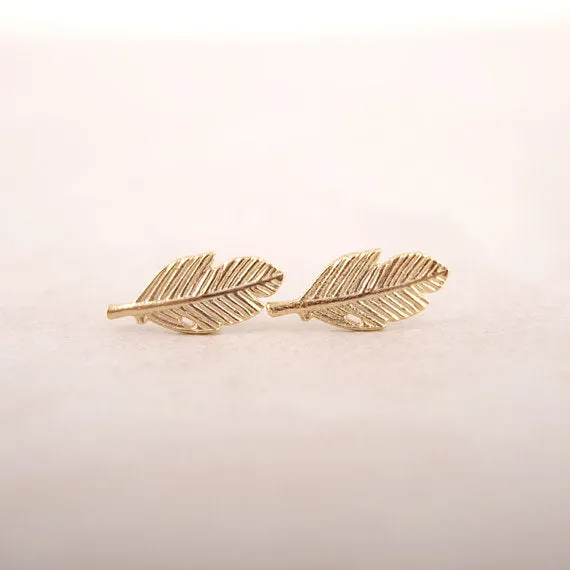 SMJEL New Fashion Punk Feather Earrings for Women Cool Leaf Earrings 2017 Small Vintage Stud Earings Party Gifts