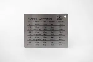 Stainless Steel Conversion Chart Magnet, 4.3" x 3.4"