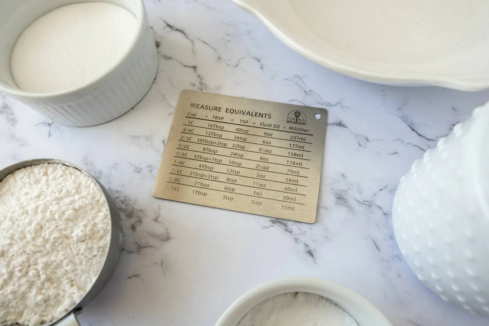 Stainless Steel Conversion Chart Magnet, 4.3" x 3.4"