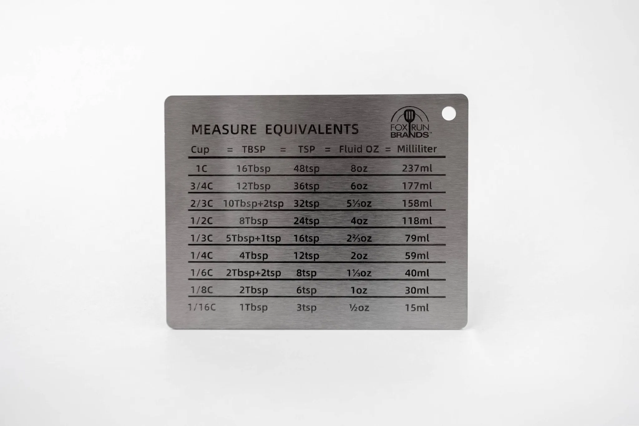 Stainless Steel Conversion Chart Magnet, 4.3" x 3.4"