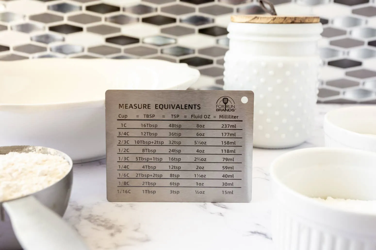 Stainless Steel Conversion Chart Magnet, 4.3" x 3.4"