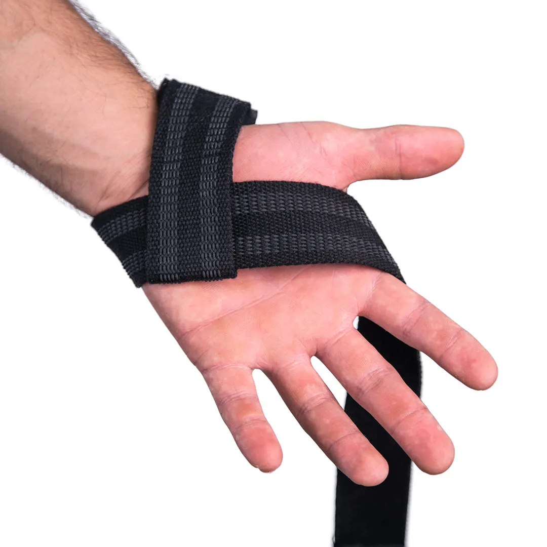 STRAPS PARA GYM - BLACK ORANGE STRIPE
