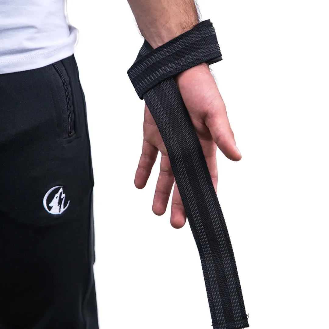 STRAPS PARA GYM - BLACK ORANGE STRIPE