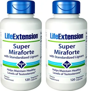 Super Miraforte con lignanos estandarizados -120c (2 paquetes) extensión de vida, Paquete de 2, 2