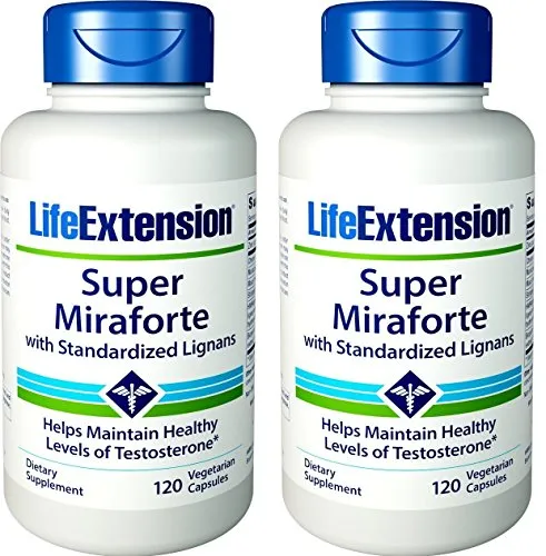 Super Miraforte con lignanos estandarizados -120c (2 paquetes) extensión de vida, Paquete de 2, 2