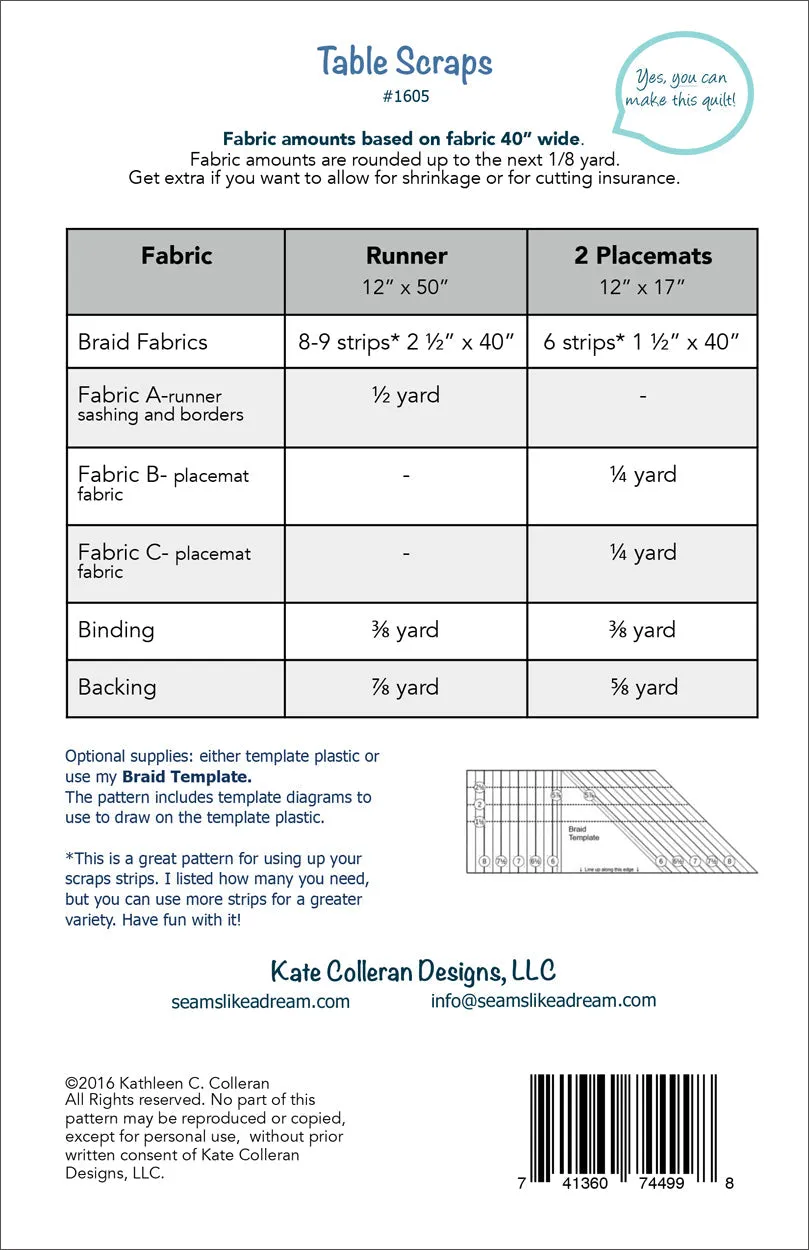Table Scraps PDF Download pattern