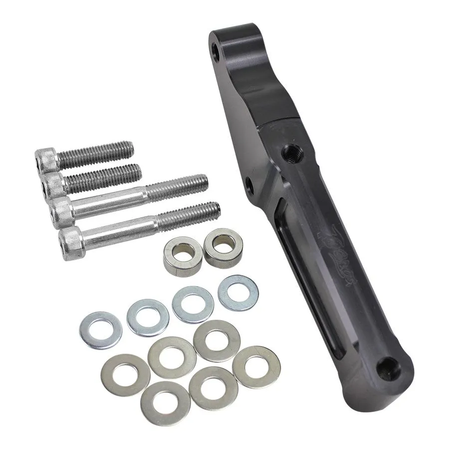 TC Bros. 12.6in Black Front Radial Brake Bracket 2000-17 Harley