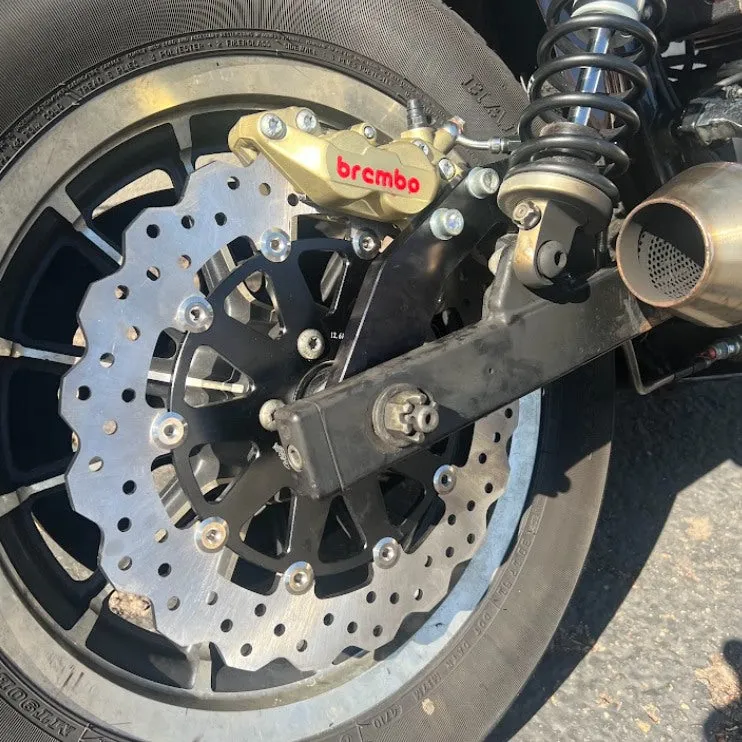 TC Bros. 2008-2017 Harley Dyna Rear Axial Brembo Bracket Stock Rotor