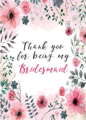Thank You for Being my Bridesmaid/Maid of Honour Wine Bottle Label