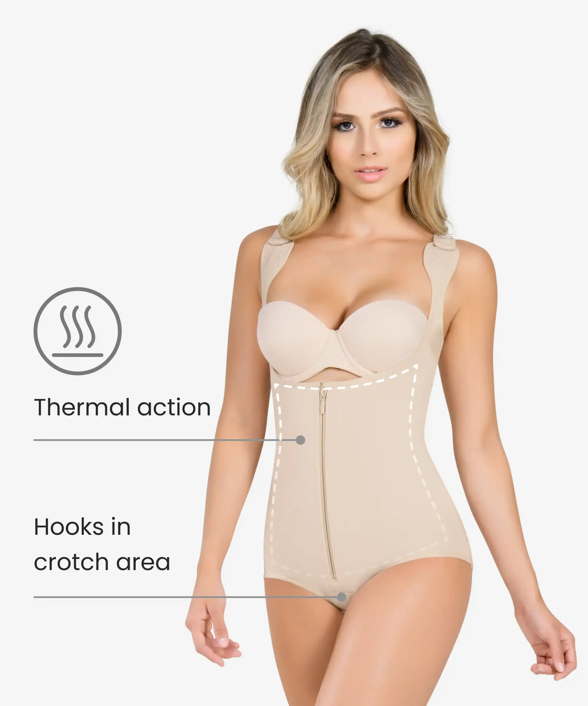 Thermal body shaper with wide straps - Style 385
