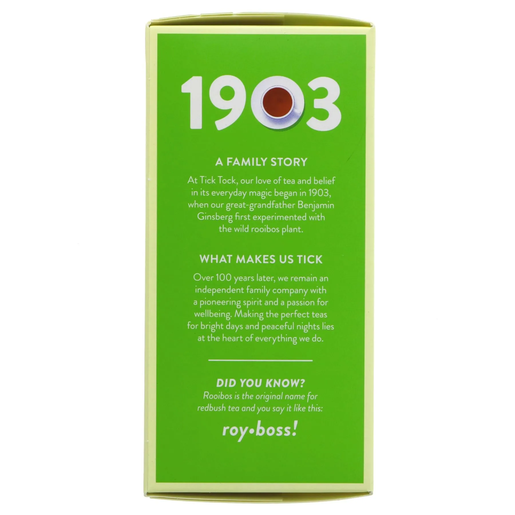 Tick Tock | Green Rooibos - organic | 40 bags