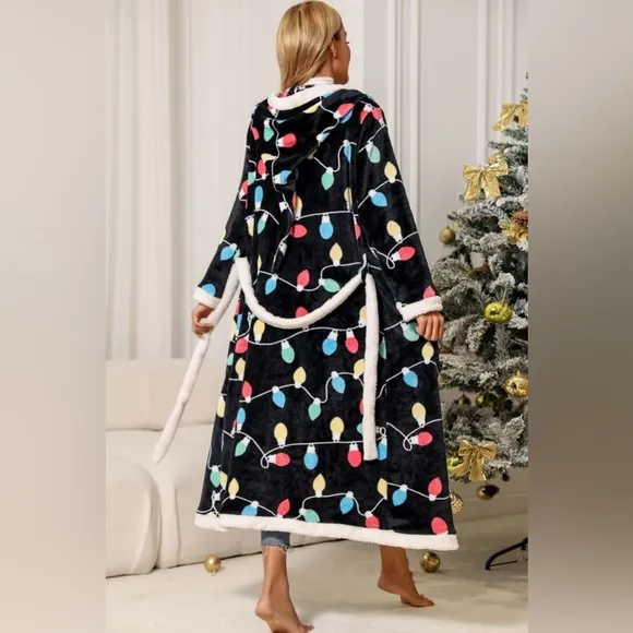 Tie Waist Hooded Robe