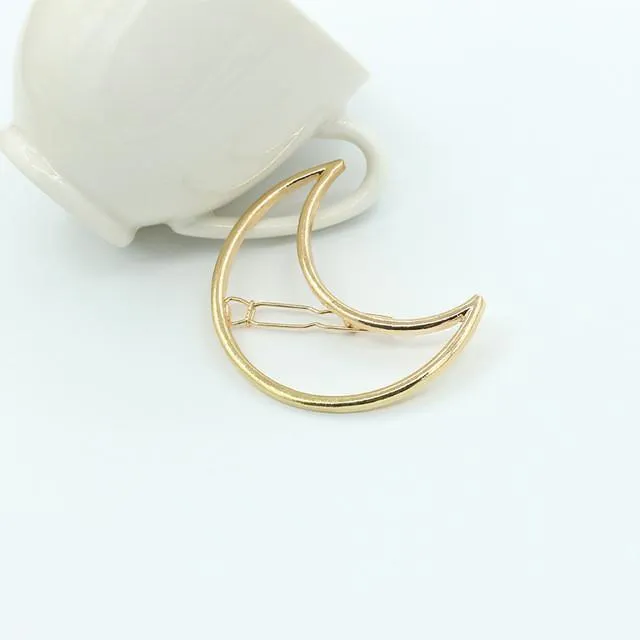 Triangle & Moon Hair Clips (9 Colors and Styles)