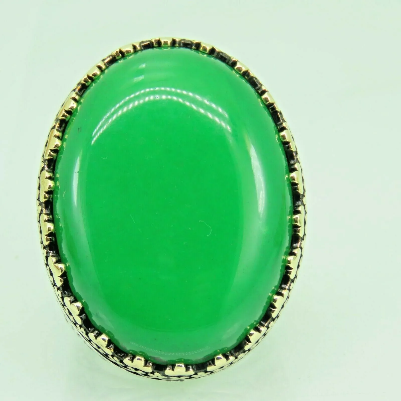 Turkish Handmade Jewelry 925 Sterling Silver Agate Stone Mens Rings