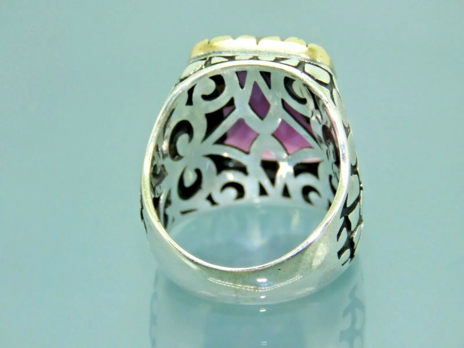 Turkish Handmade Jewelry 925 Sterling Silver Amethyst Stone Mens Rings